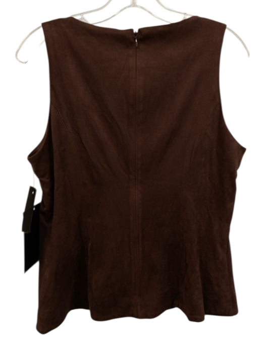 Hyacinth House Size L Brown Polyester Blend Faux Suede Sleeveless Sleeveless Top Brown / L