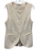 English Factory Size L Cream Polyester Tweed Button Front Sleeveless Vest Top Cream / L