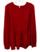 Pomander Place Size L Red Polyester Ruffle Hem Keyhole Back Top Red / L