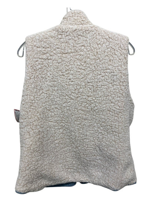 Love Tree Size L White & Blue Polyester Reverse seam detail Sherling Accent Vest White & Blue / L