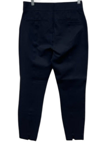 Spanx Size L Navy Blue Rayon & Nylon Elastic Waistband Faux Fly Skinny Pants Navy Blue / L