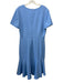 Shoshanna Size 10 Light Blue Polyester & Viscose Short Sleeve V Neck Midi Dress Light Blue / 10