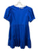 Alice + Olivia Size 12 Blue Cotton & Elastane Short Puff Sleeve Tiered Dress Blue / 12