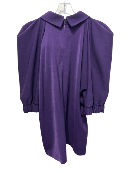 Julia Allert Size XL Eggplant Purple Polyester & Viscose Short Puff Sleeve Top Eggplant Purple / XL