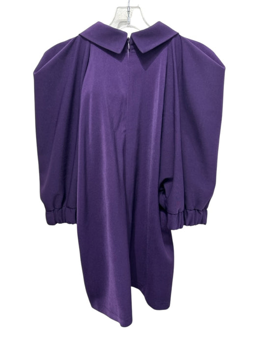 Julia Allert Size XL Eggplant Purple Polyester & Viscose Short Puff Sleeve Top Eggplant Purple / XL