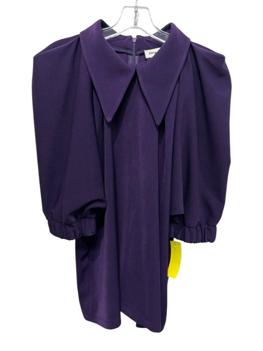Julia Allert Size XL Eggplant Purple Polyester & Viscose Short Puff Sleeve Top Eggplant Purple / XL