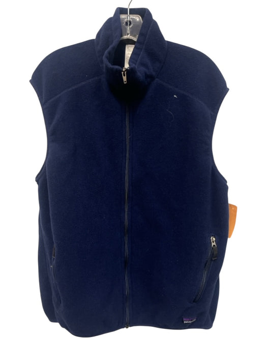Patagonia AS IS Size XL Navy Blue Polyester Solid Zipper Men's Vest Navy Blue / XL