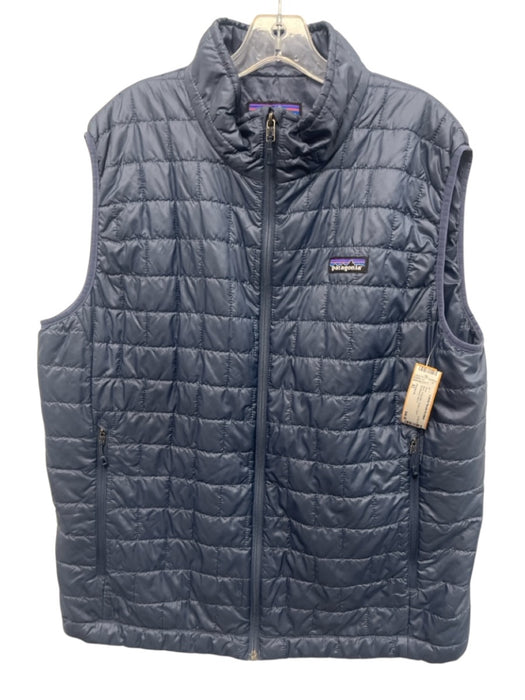 Patagonia Size XL Blue Polyester Quilted Zipper Men's Vest Blue / XL