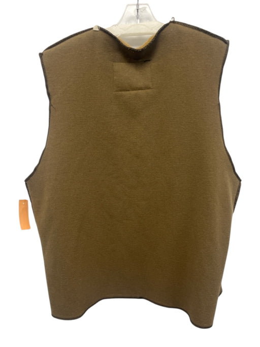 Barbour Size Est XL Brown Polyester & Acrylic Solid Lined Buttons Men's Vest Brown / Est XL