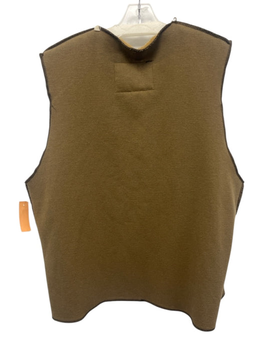 Barbour Size Est XL Brown Polyester & Acrylic Solid Lined Buttons Men's Vest Brown / Est XL