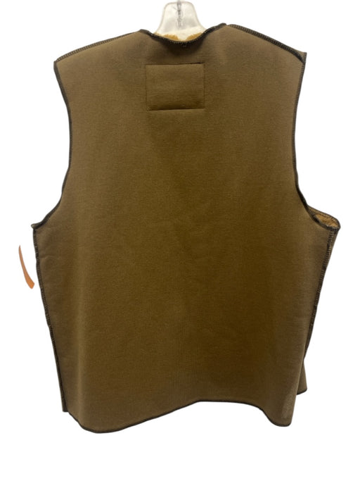 Barbour Size Est XL Brown Polyester & Acrylic Solid Lined Buttons Men's Vest Brown / Est XL