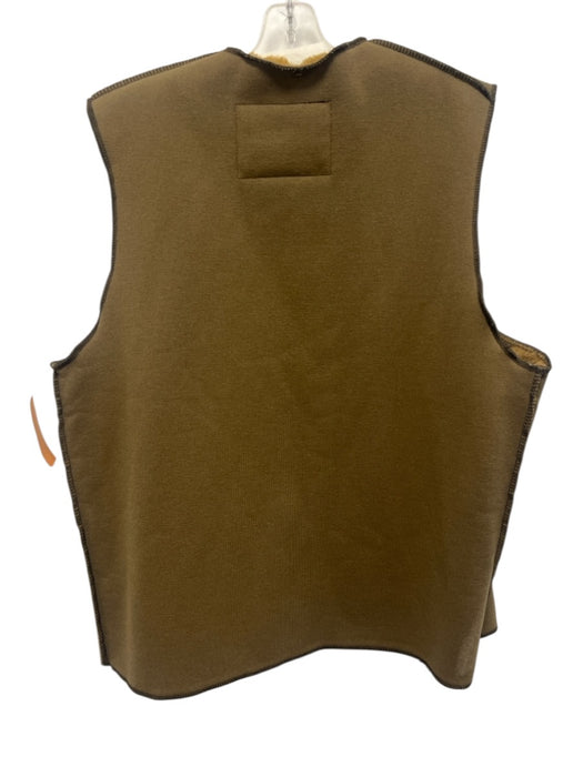 Barbour Size Est XL Brown Polyester & Acrylic Solid Lined Buttons Men's Vest Brown / Est XL