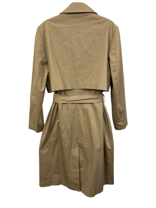 Saint + Sofia Size 12 Beige Cotton Trench Long Sleeve Button Up Belt Incl. Coat Beige / 12