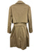 Saint + Sofia Size 12 Beige Cotton Trench Long Sleeve Button Up Belt Incl. Coat Beige / 12