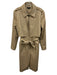 Saint + Sofia Size 12 Beige Cotton Trench Long Sleeve Button Up Belt Incl. Coat Beige / 12