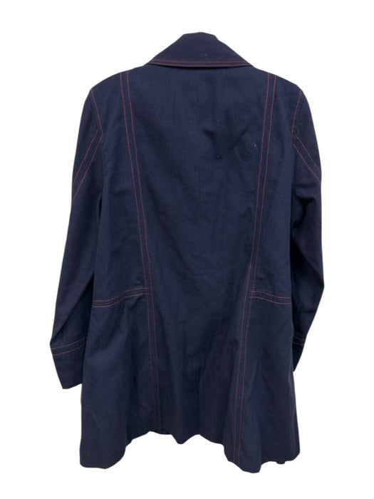 Frances Valentine Size L Navy & Red Cotton Long Sleeve Contrast Stitch Jacket Navy & Red / L