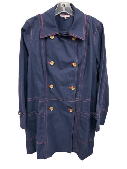 Frances Valentine Size L Navy & Red Cotton Long Sleeve Contrast Stitch Jacket Navy & Red / L