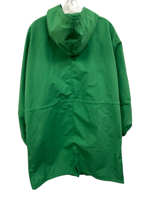 Windbreaker Size L Green Hood Long Sleeve Button Up Jacket Green / L