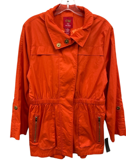 CM Size M Orange Cotton & Nylon Long Sleeve Zip Up Buttons Jacket Orange / M