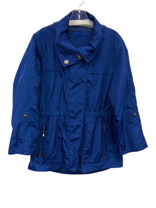 Tyler Boe Size M Blue Polyester Long Sleeve Hood Zip Up Buttons Jacket Blue / M