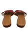 J.McLaughlin Shoe Size 8 Red & Beige Leather Stitching Detail Overlap Sandals Red & Beige / 8