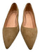 J Crew Shoe Size 8.5 Beige Suede leather Pointed Toe Block Heel Overlap Pumps Beige / 8.5