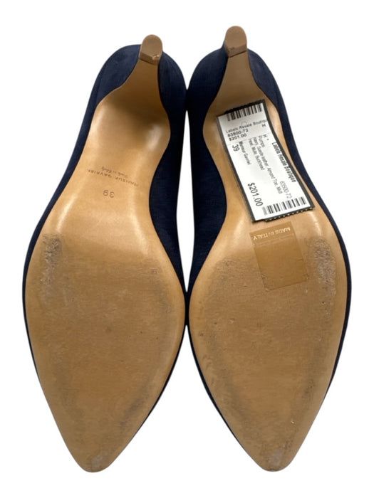 Mansur Gavriel Shoe Size 39 Navy Suede leather Almond Toe Midi Heel Mule Pumps Navy / 39