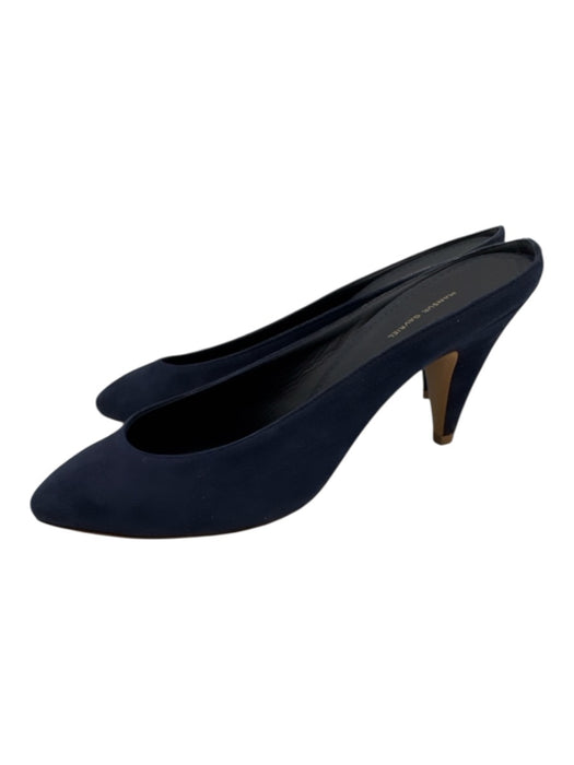 Mansur Gavriel Shoe Size 39 Navy Suede leather Almond Toe Midi Heel Mule Pumps Navy / 39