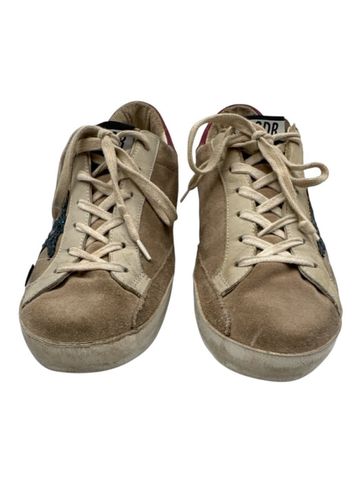 Golden Goose Shoe Size 40 Beige & Multi Leather Lace Up Glitter Sneakers Beige & Multi / 40