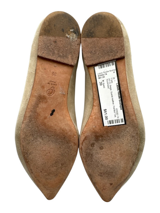 M. Gemi Shoe Size 39 Beige Suede leather Pointed Toe Flats Beige / 39