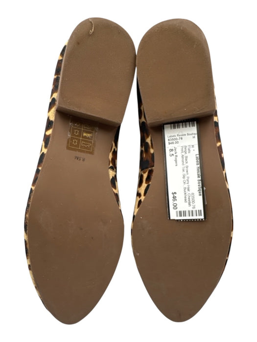 Jack Rogers Shoe Size 8.5 Beige, Black, Brown Pony Hair Cheetah Print Flats Beige, Black, Brown / 8.5