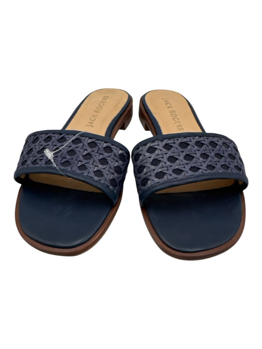 Jack Rogers Shoe Size 8.5 Navy & Beige Synthetic open toe Strap Sandals Navy & Beige / 8.5