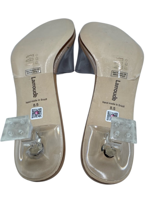 Larroude Shoe Size 8.5 Beige & Clear Synthetic & Leather open toe Sandals Beige & Clear / 8.5