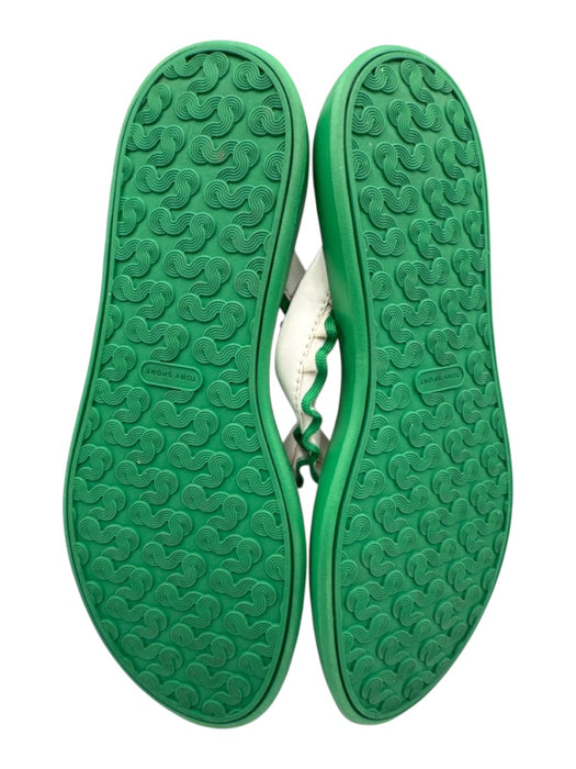 Tory Sport Shoe Size 8 White & Green Synthetic & Leather Flip Flop Sandals White & Green / 8