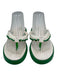 Tory Sport Shoe Size 8 White & Green Synthetic & Leather Flip Flop Sandals White & Green / 8