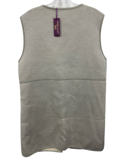 Glamourpuss Size S Gray Wool & Alpaca Snap Button Front Felted Wool Long Vest Gray / S