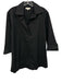 Ann Mashburn Size L Black Cotton 1/2 Sleeve Collared V Neck Long Top Black / L