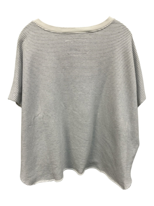 Frank & Eileen Size One Size White & Navy Blue Cotton Striped rolled hem Top White & Navy Blue / One Size