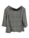 Trina Turk Size L Black & White Polyester Blend Houndstooth Check 1/2 Sleeve Top Black & White / L