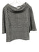 Trina Turk Size L Black & White Polyester Blend Houndstooth Check 1/2 Sleeve Top Black & White / L