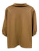 Emily McCarthy Size L Beige PU Leather 1/2 Dolman Sleeve Collared V Neck Top Beige / L