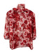 Tuckernuck Size L Pink & Red Polyester Floral 3/4 Balloon Sleeve Ruffle Neck Top Pink & Red / L
