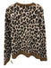 Entro Size L Brown & Black Polyester & Wool Blend Leopard Print Knit Sweater Brown & Black / L