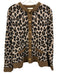 Entro Size L Brown & Black Polyester & Wool Blend Leopard Print Knit Sweater Brown & Black / L