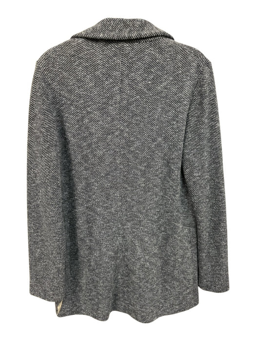 Amina Rubinacci Size 46 Mixed Blues Wool Blend Herringbone Knit Sweater Jacket Mixed Blues / 46