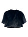 Glamourpuss Size L Navy Blue Polyester Faux Fur Snap Button Front Cropped Jacket Navy Blue / L