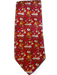 Ferragamo Red & Beige Silk Boats Men's Ties Red & Beige