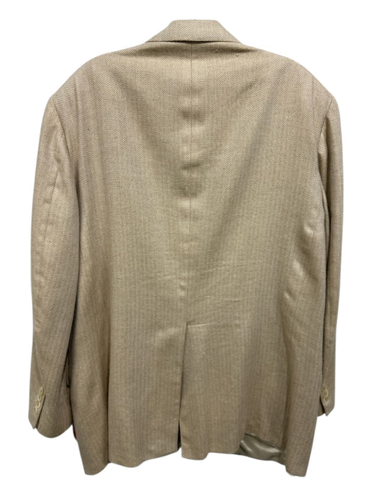 Samuelsohn AS IS Beige & White Wool Herringbone 2 Button Men's Blazer Beige & White / 42T