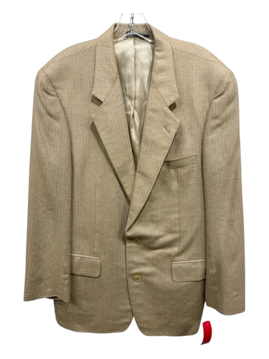 Samuelsohn AS IS Beige & White Wool Herringbone 2 Button Men's Blazer Beige & White / 42T