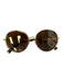 Valentino Red Metal Round Frames Tortoise Shell gold accent Rock Stud Sunglasses Red